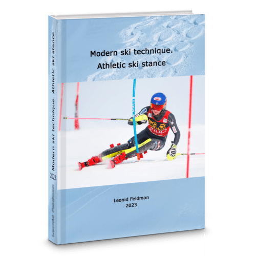 Modern ski technique. Athletic ski stance
